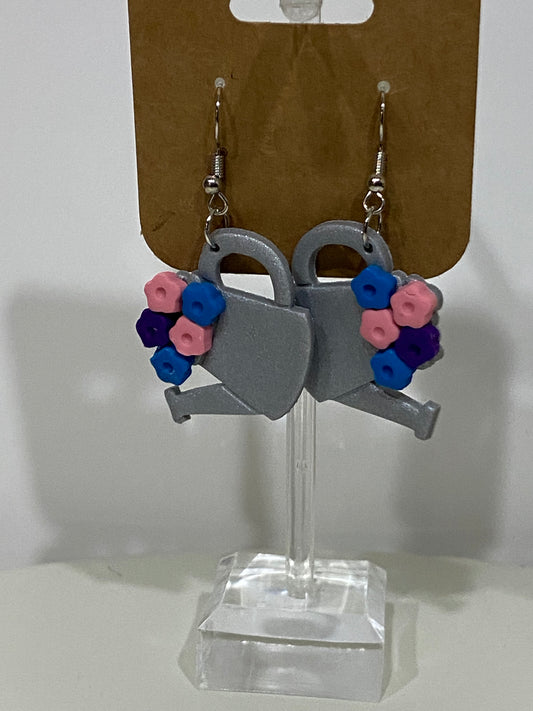 Large Floral watering can dangles